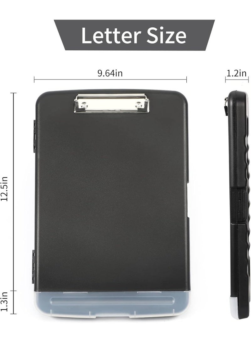 Side-Opening Storage Clipboard, Heavy Duty Plastic Clip Board with Low Profile Clip & Pen Holder, Large Capacity Document Organizer for Office Nursing Work - Image 2