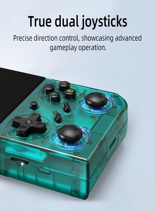 GiipGoop RG35XX Pro Handheld Game Consoles RG35XXPro Retro Gaming Console with 64GB Card 4353 Games Video Game Console Pocket Arcade Support 30+ Simulators WiFi Bluetooth HD Output Transparent Teal - Image 3