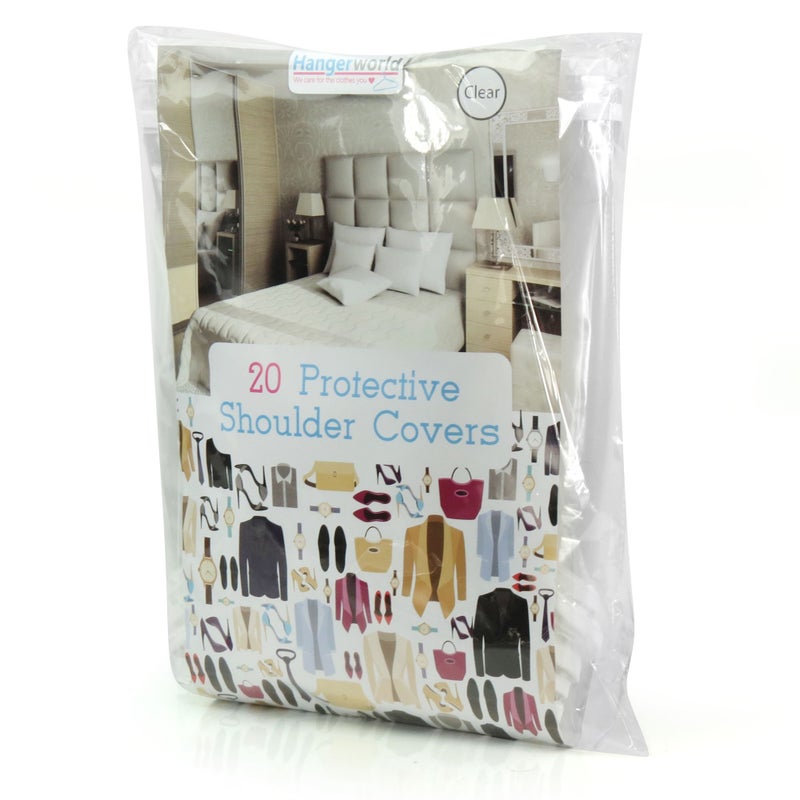 Hangerworld Pack Of 20 Clear 24Inch X 12Inch Shoulder Dust Dirt Protector Storage Clothes Cover Bags - Image 2