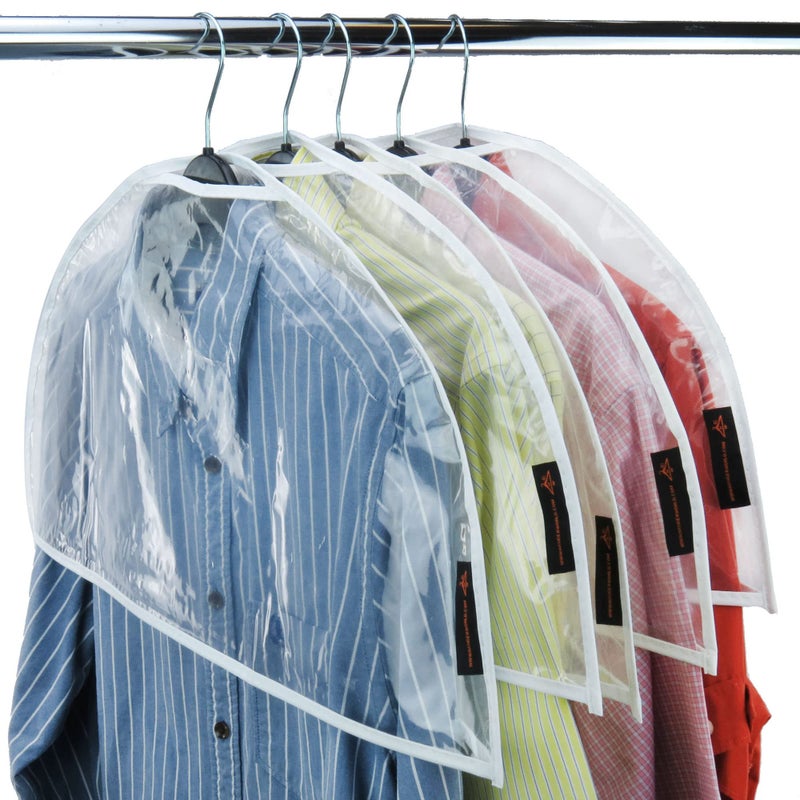 Hangerworld Pack Of 20 Clear 24Inch X 12Inch Shoulder Dust Dirt Protector Storage Clothes Cover Bags - Image 5