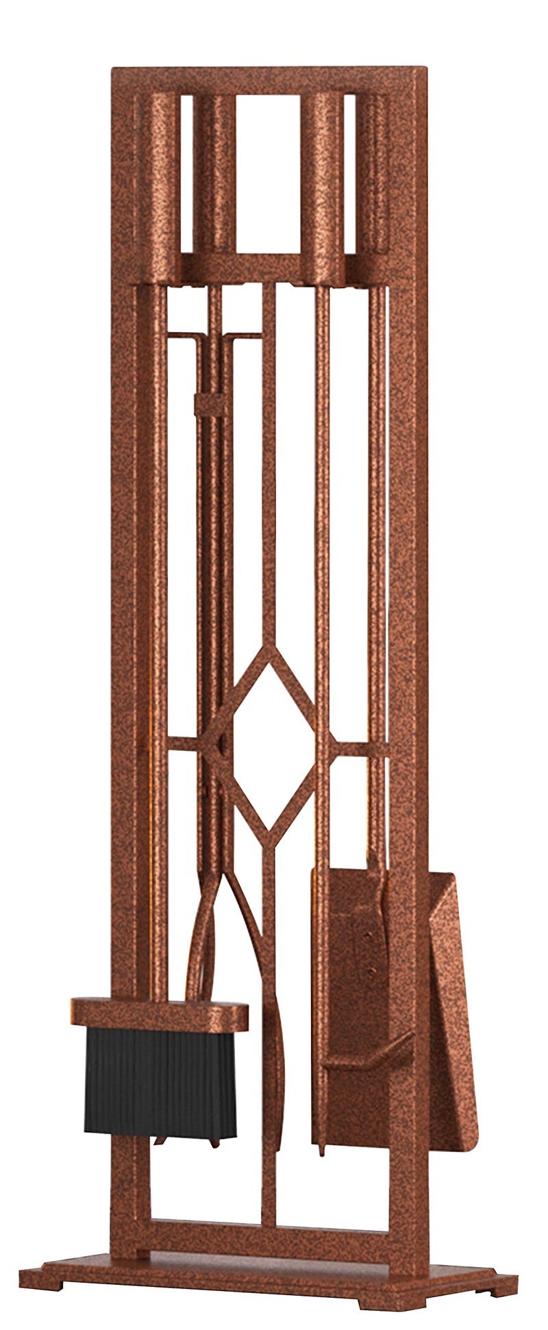 Fire Beauty 5 Pieces Fireplace Tools Set Wrought Iron Fire Place Pit Poker HolderBlack