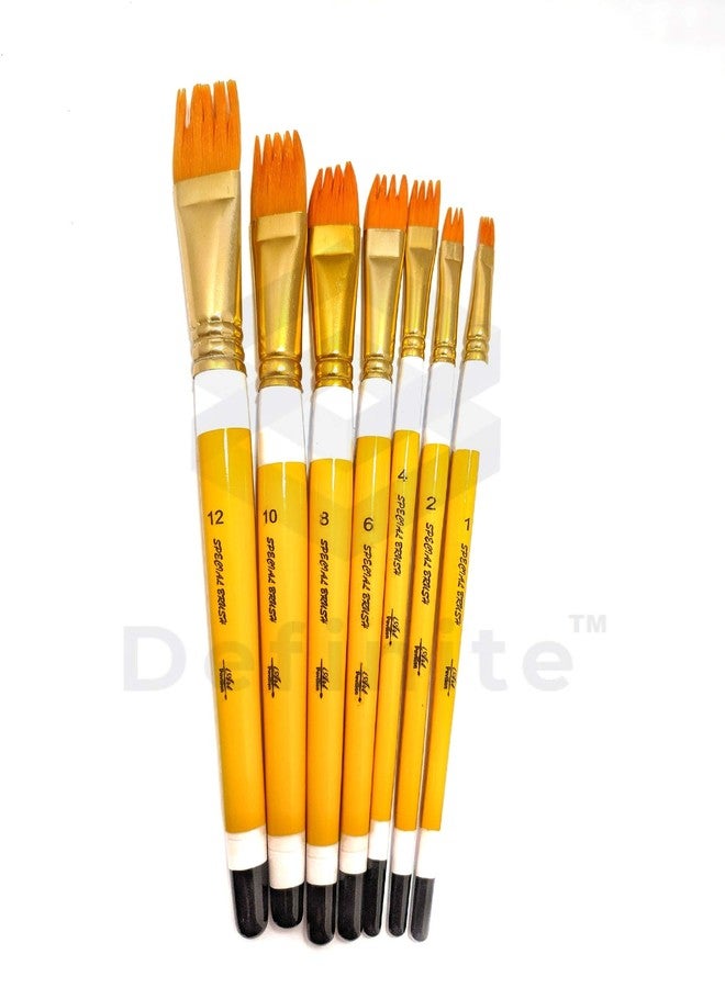Definite Art Taklon Hair Artists Hobbyists Brush Set (Comb Shape Taklon Brushes (Sizes- 1, 2, 4, 6, 8, 10, 12)(Set of 7 Brushes)) - Image 2