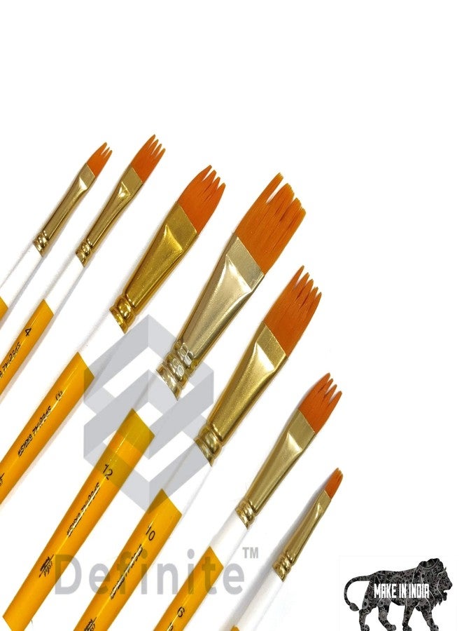 Definite Art Taklon Hair Artists Hobbyists Brush Set (Comb Shape Taklon Brushes (Sizes- 1, 2, 4, 6, 8, 10, 12)(Set of 7 Brushes)) - Image 1
