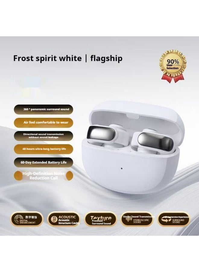 ألترا سماعات الأذن فائقة الانفتاح بتقنية OpenAudio، سماعات الأذن اللاسلكية المفتوحة، عمر بطارية يصل إلى 48 ساعة، دخان أبيض - Image 2