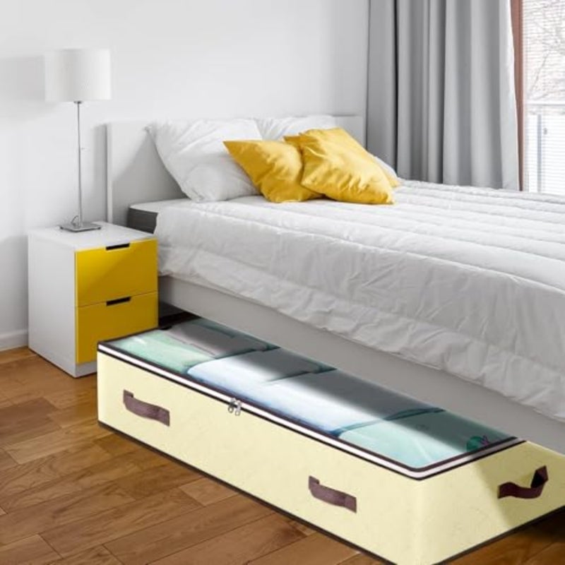 90L Under Bed Storage Containers, Closet Organizers and Storage Bins, Foldable Underbed Storages Bags for Blankets, Towels, Comforter, Sweaters, Pillows, Linen Sheets, Wrapping Paper - Image 4