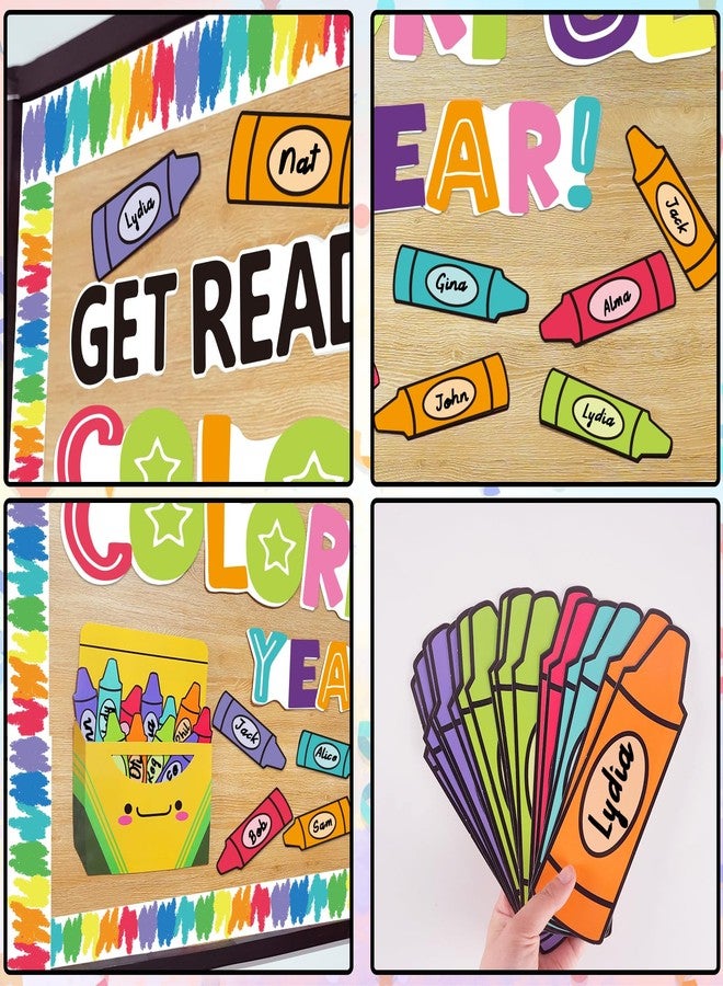 VABAMNA 61Pcs Crayon Bulletin Board Decorations Set - Get Ready for A Colorful Year Crayon Cutouts for Bulletin Board Back to School Home Wall Classroom Door Decorations - Image 5