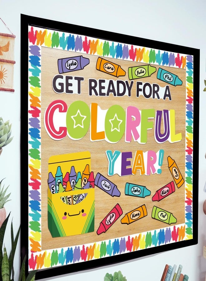 VABAMNA 61Pcs Crayon Bulletin Board Decorations Set - Get Ready for A Colorful Year Crayon Cutouts for Bulletin Board Back to School Home Wall Classroom Door Decorations - Image 2
