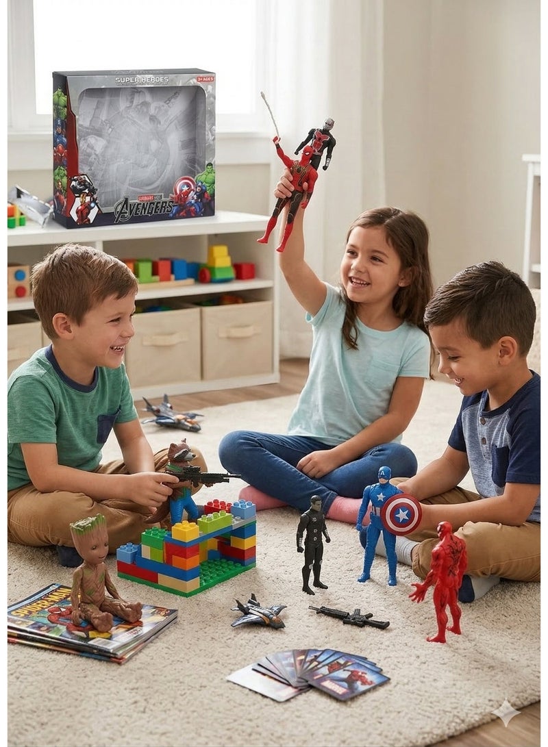 Marvel Super Hero Action Figures Set of 8 – Avengers & Guardians of the Galaxy | Groot, Rocket Raccoon, Captain America, Iron Man, Spider-Man, Ant-Man & Carnage | 4-Inch Collectible Toy Set & Cake Toppers | Best Birthday Gift for Boys & Kids 3+ - Image 5