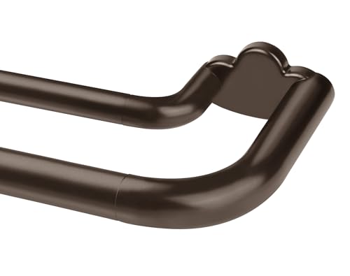 HOTOZON Double Curtain Rods 32 to 58 Inches, HOTOZON Blackout Double Curtain Rods for Windows 20 to 54 Inches (1.6-4.5 ft), 6/8 Inches Wrap Around Room Darkening Telescoping Drapery Rod, Bronze - Image 1