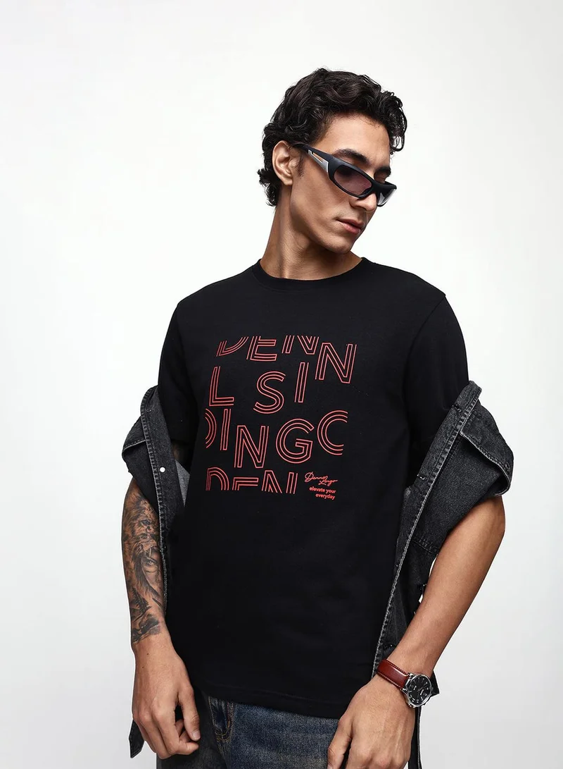Dennis Lingo Men's Black Beauty 100% Cotton Relaxed T-Shirt