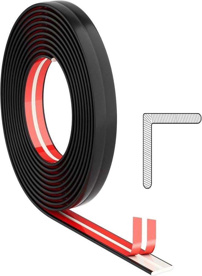 Delzon واقي زوايا الحائط من ديلزون، لاصق ومرن، مناسب لحواف الجدران الداخلية والخارجية، للحماية والزينة، لامع (أسود) - Image 1