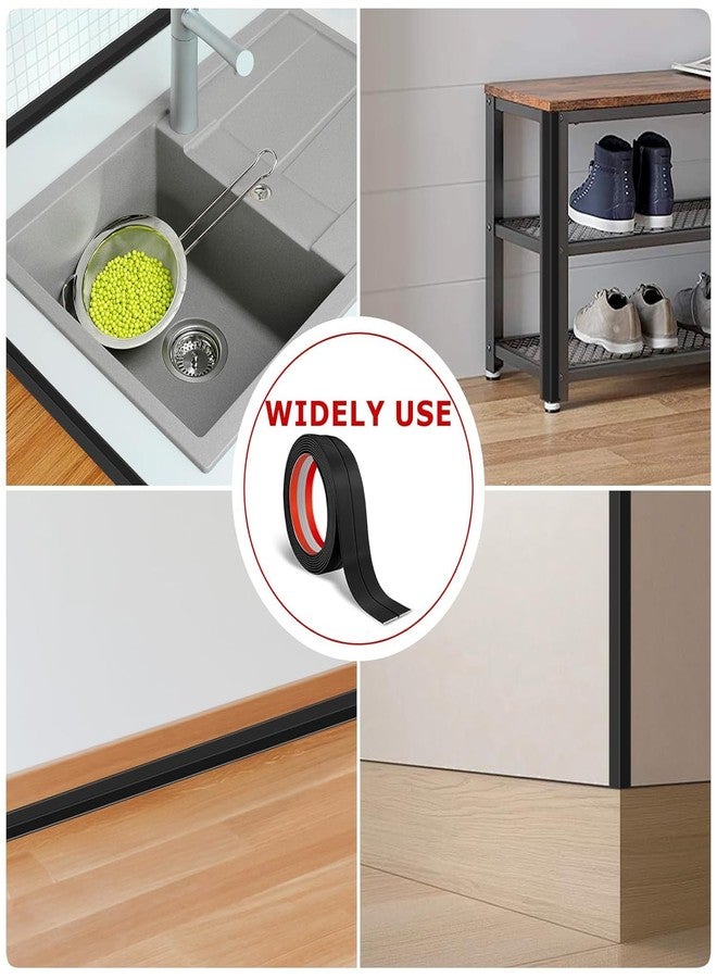 Delzon واقي زوايا الحائط من ديلزون، لاصق ومرن، مناسب لحواف الجدران الداخلية والخارجية، للحماية والزينة، لامع (أسود) - Image 5