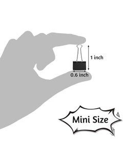HY Mini Binder Clips, 120 Pack - 0.6 Inch, Standard 15mm, Fold Clamp Design, 0.23 Inch Capacity Paper Clips- Essential Office Supplies, Ideal for Micro Binding and Paper Organization  - Image 2