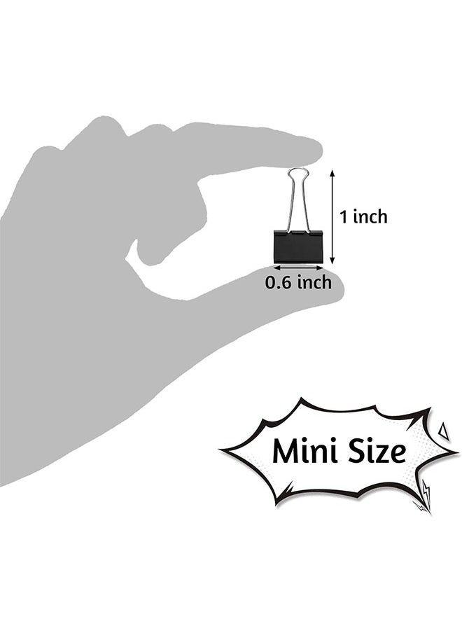 HY Mini Binder Clips, 120 Pack - 0.6 Inch, Standard 15mm, Fold Clamp Design, 0.23 Inch Capacity Paper Clips- Essential Office Supplies, Ideal for Micro Binding and Paper Organization  - Image 2