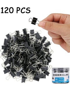 HY Mini Binder Clips, 120 Pack - 0.6 Inch, Standard 15mm, Fold Clamp Design, 0.23 Inch Capacity Paper Clips- Essential Office Supplies, Ideal for Micro Binding and Paper Organization  - Image 1