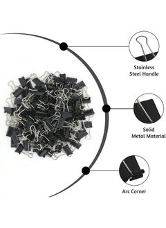 HY Mini Binder Clips, 120 Pack - 0.6 Inch, Standard 15mm, Fold Clamp Design, 0.23 Inch Capacity Paper Clips- Essential Office Supplies, Ideal for Micro Binding and Paper Organization  - Image 3