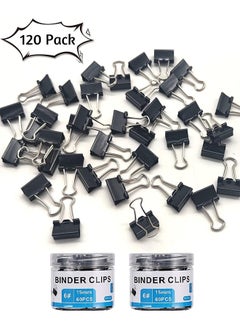 HY Mini Binder Clips, 120 Pack - 0.6 Inch, Standard 15mm, Fold Clamp Design, 0.23 Inch Capacity Paper Clips- Essential Office Supplies, Ideal for Micro Binding and Paper Organization  - Image 5