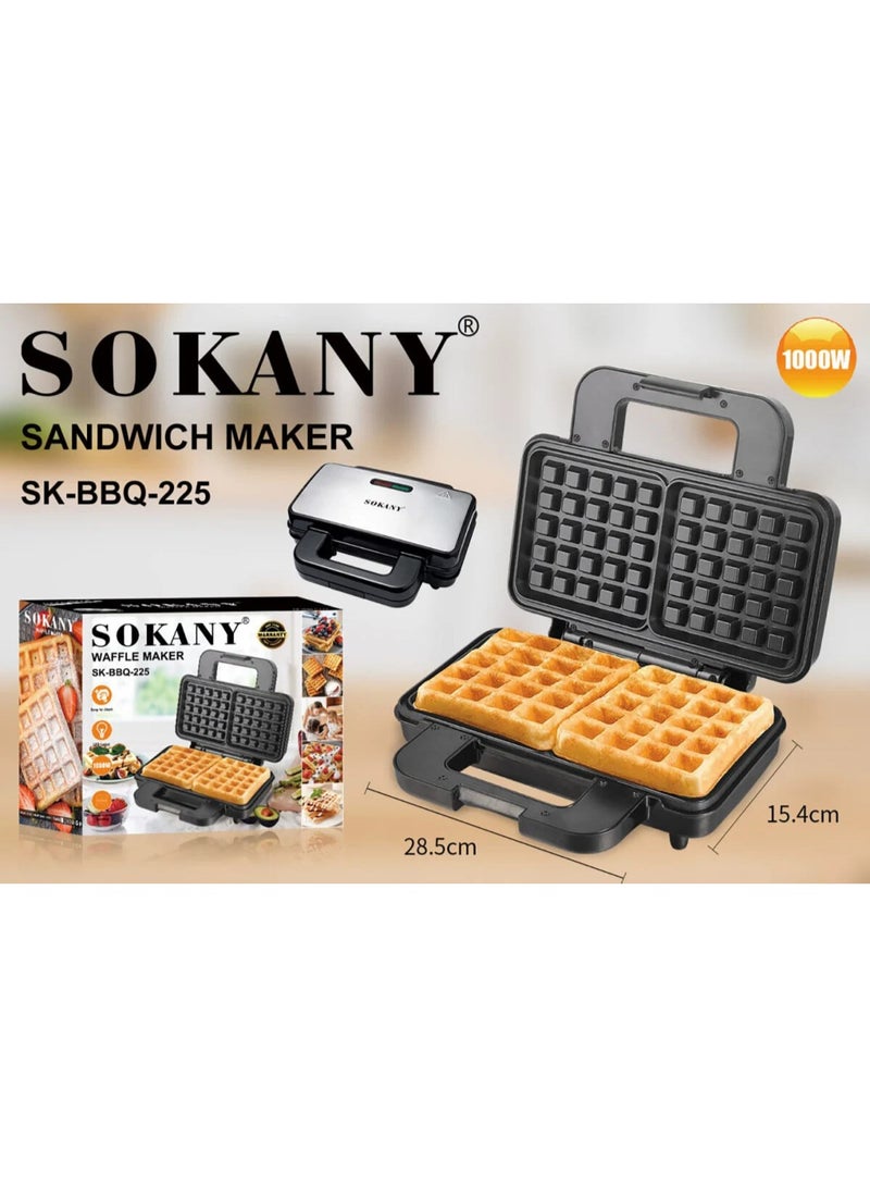 Sokany Large Waffle Maker 1000W KJ-225 - Image 1