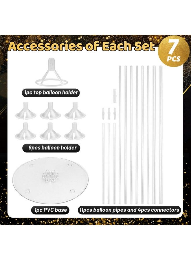 JOYYPOP 7 Sets Balloon Stand Kit Balloon Sticks With Base For Table Birthday Baby Shower Graduation Party Decorations - Image 3