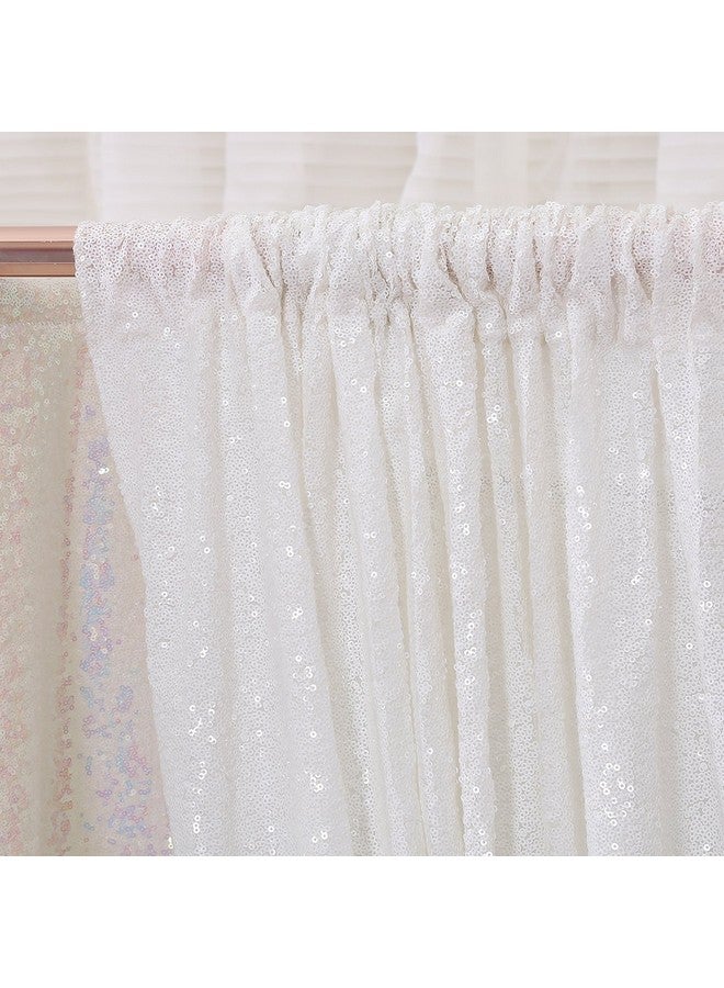 Poise3EHome 4Ft X 7Ft White Sequin Photography Backdrop Curtain For Party Decoration White - Image 5