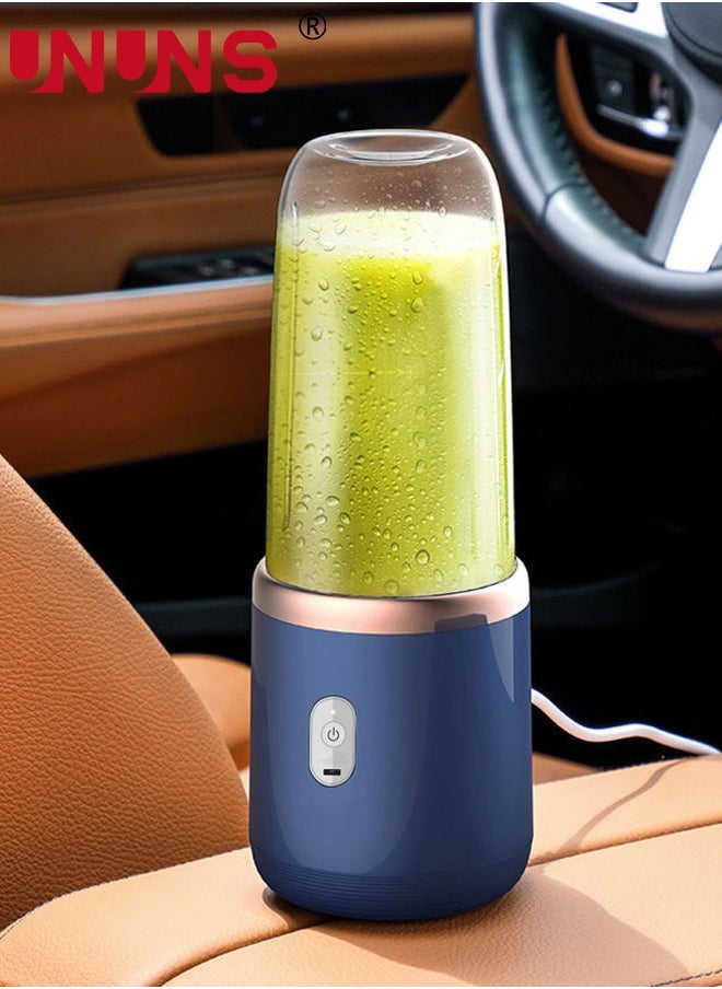 UNUNS - Portable Electric Juicer,400ml Wireless Automatic Juicer Blender With USB Rechargeable And 2 Juice Cup,For Smoothies And Shakes,Bule - Image 1