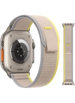 Reliable Rig Trail Loop Band Compatible With Apple Watch 44/45mm, Nylon Sport IWatch Series Nike+ Sports Edition Gray Yellow