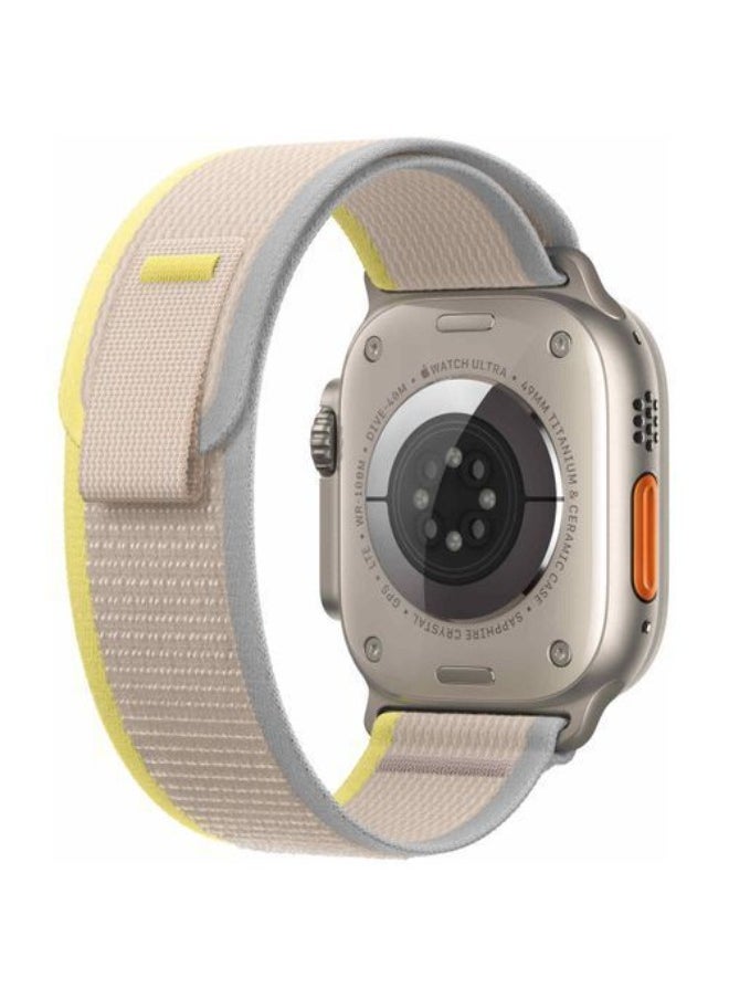 Generic - Reliable Rig Trail Loop Band Compatible With Apple Watch 44/45mm, Nylon Sport IWatch Series Nike+ Sports Edition Gray Yellow - Image 1