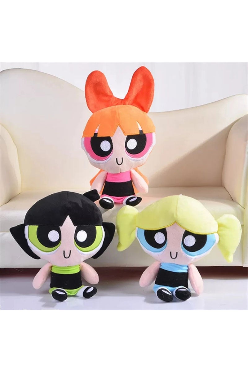 إيروريكس مجموعة جديدة من 3 قطع من دمى شخصيات كرتونية من سلسلة فتيات القوة، بيضاء اللون، بطول 20 سم، مصنوعة من القطيفة، تتضمن شخصيات بلوسوم، باتركاب، وبابلز.