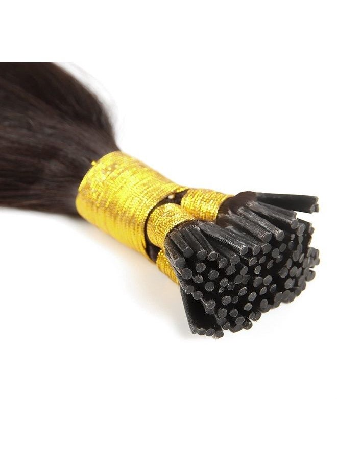 JIAMEISI - I Tip Human Hair Extensions,Real Hair I-Tip Extensions Keratin Bond Hair Extensions,100g 1g/Strand 20inches #2 Dark Brown Human Hair I Tip Extensions for Women - Image 1
