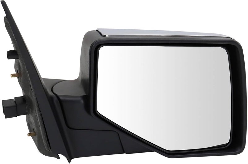 TRQ Passenger Side Power Mirror Chrome Cover Puddle Light Smooth Black Compatible with 2006-2010 Ford Explorer 2007-2010 Explorer Sport Trac FO1321417 - Image 1