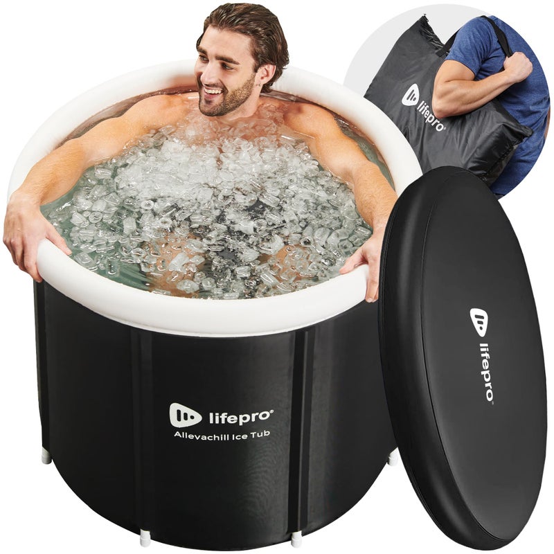 Lifepro Portable Ice Bath Tub with Lid and Storage Bag Lightweight Durable Cold Plunge Tub for Home Therapy Sessions Home Travel Ice Bath Tub for Adults and Athletes 14F 122F Temp Outdoor - Image 2
