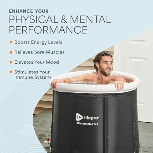 Lifepro Portable Ice Bath Tub with Lid and Storage Bag Lightweight Durable Cold Plunge Tub for Home Therapy Sessions Home Travel Ice Bath Tub for Adults and Athletes 14F 122F Temp Outdoor - Image 3