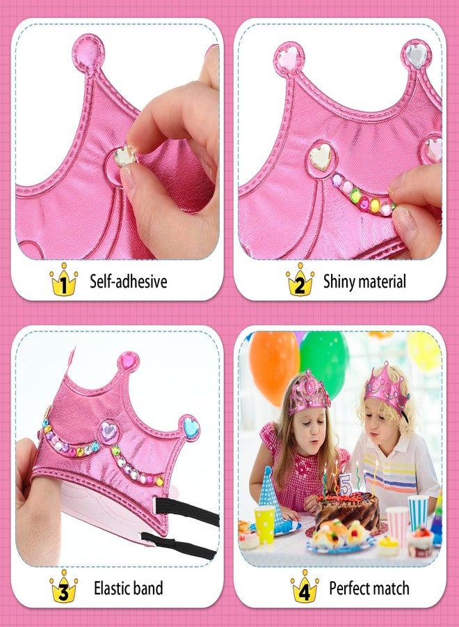 Yaomiao 44 Pcs Foam Crowns Set for Kids Princess Tiaras Crowns Diamond Sticker Making Kits Kids' Family Classroom School Birthday Party Supplies (Sweet Style) - Image 3