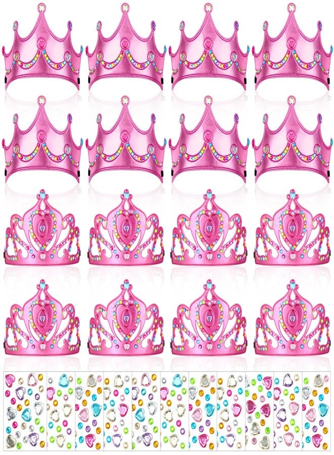 Yaomiao 44 Pcs Foam Crowns Set for Kids Princess Tiaras Crowns Diamond Sticker Making Kits Kids' Family Classroom School Birthday Party Supplies (Sweet Style) - Image 1