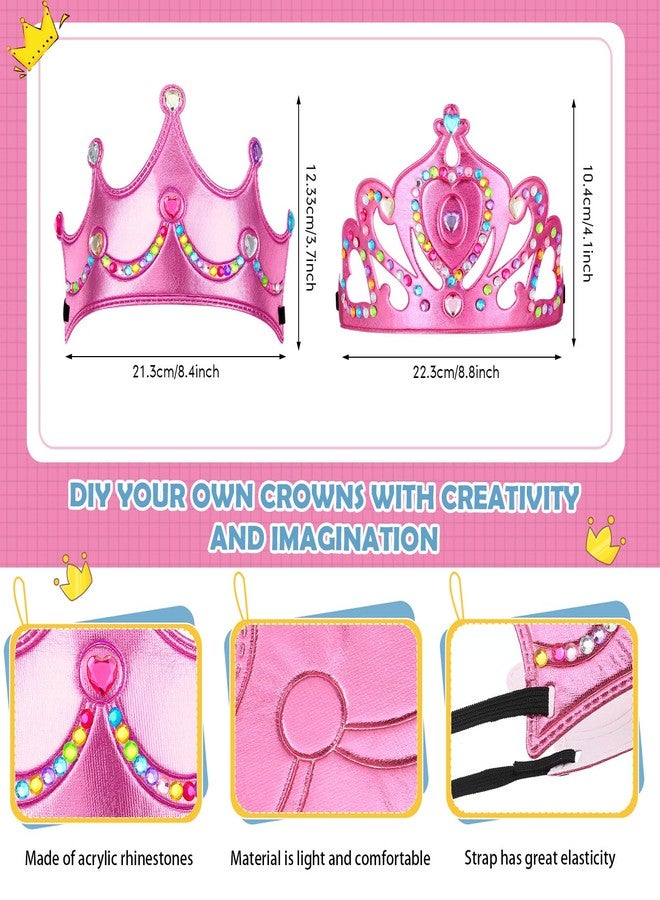 Yaomiao 44 Pcs Foam Crowns Set for Kids Princess Tiaras Crowns Diamond Sticker Making Kits Kids' Family Classroom School Birthday Party Supplies (Sweet Style) - Image 2