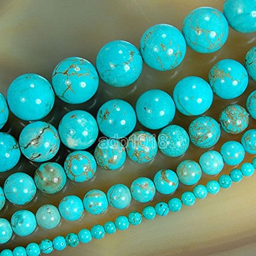 AD BEADS Wholesale Smooth Natural Gemstone Round Loose Beads 15 4mm 6mm 8mm 10mm 12mm 6mm Blue Turquoise