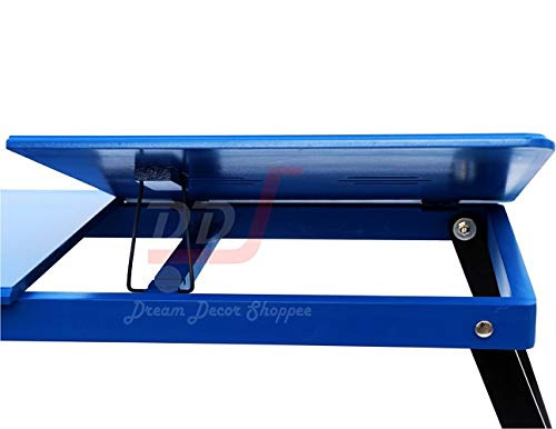 DDS Dream Decor Shoppee Wood Portable Laptop Table Adjustable Height With 1 Drawer (Blue) - Image 5