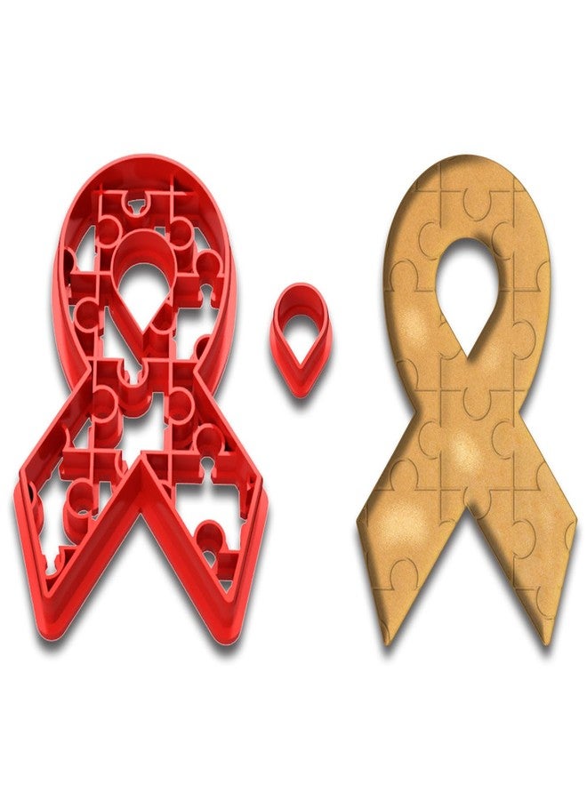 Mighty Gadget Autism Awareness Ribbon Cookie Cutter (4.5x2.75") - Symbol of Support - Image 1