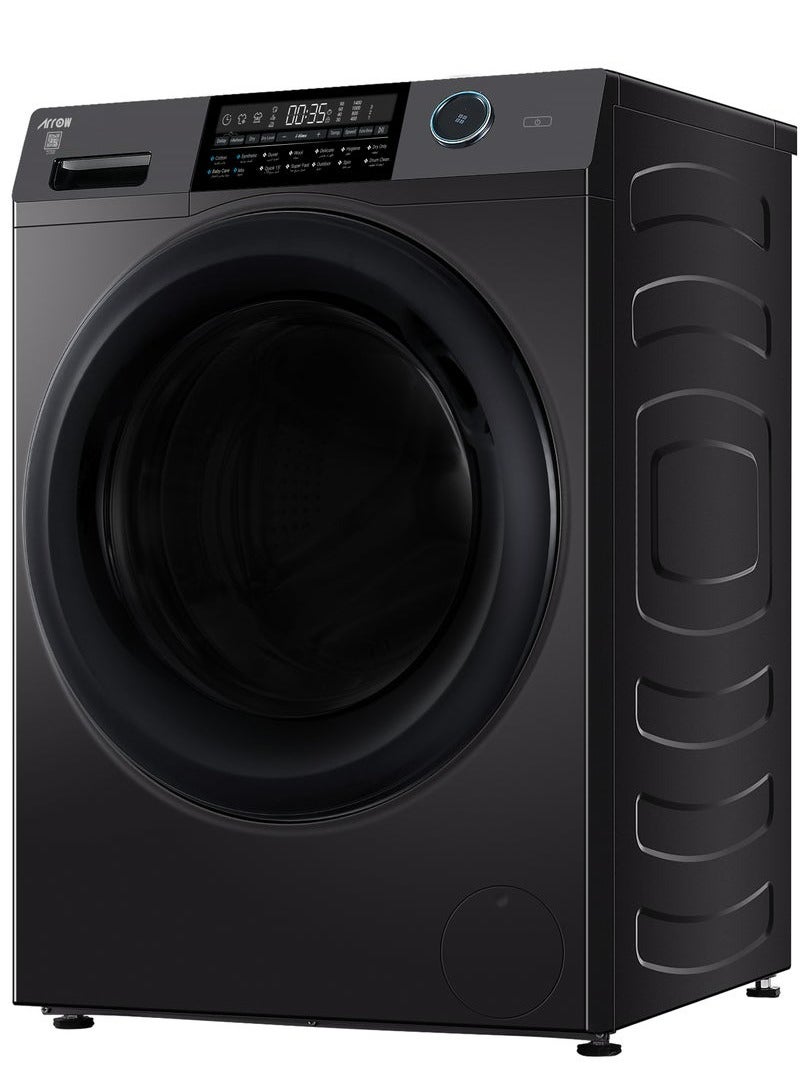 ارو غسالة ملابس أوتوماتيكية تحميل أمامي سعة 12 كجم، سعة غسيل 12 كجم، سعة تجفيف 8 كجم، 15 برنامج، باب بقفل تلقائي، شاشة عرض LED، لون فضي جاد إنك | RO-12FWDHS - Image 3