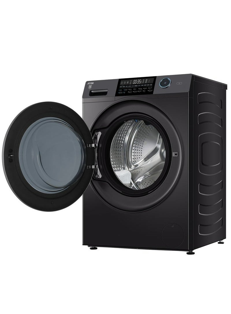 ارو غسالة ملابس أوتوماتيكية تحميل أمامي سعة 12 كجم، سعة غسيل 12 كجم، سعة تجفيف 8 كجم، 15 برنامج، باب بقفل تلقائي، شاشة عرض LED، لون فضي جاد إنك | RO-12FWDHS - Image 4