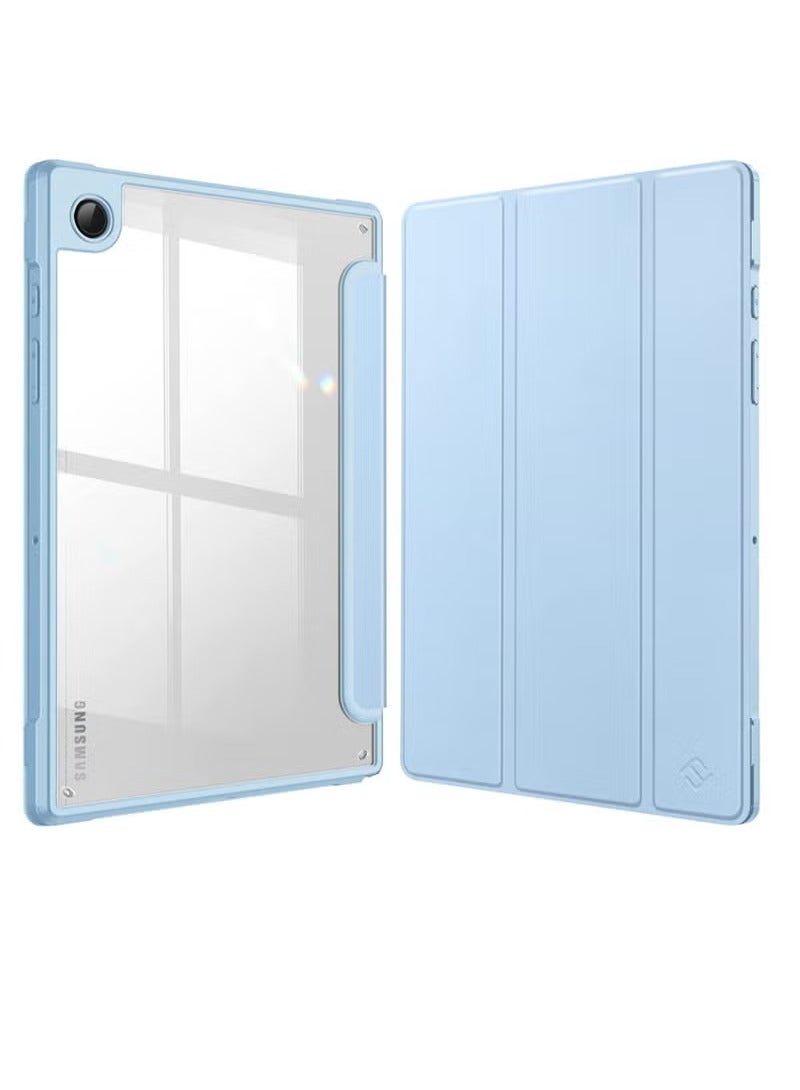 روك بو جراب هجين رفيع لجهاز Samsung Galaxy Tab A8 مقاس 10.5 بوصة موديل 2022 (SM-X200/X205/X207) غطاء مقاوم للصدمات مع غلاف خلفي شفاف مع خاصية الإيقاظ/النوم التلقائي - Image 1