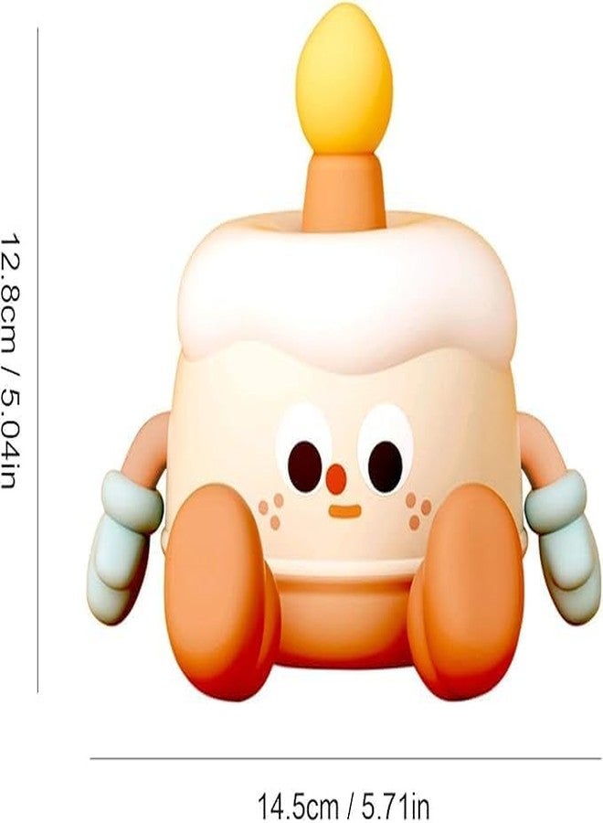HAV CREATION Cute Birthday Cake Night Light for Kids - Silicone Nursery Lamp with Adjustable Brightness & Phone Holder - Baby Night Light for Christmas, Birthday, and Festival Gifts - Image 2