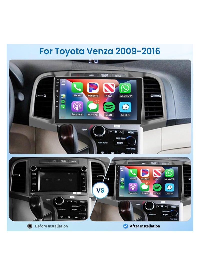 SHEZA STAR Android Car Stereo for Toyota Venza 2009 2010 2011 2012 2013 2014 2015 2016 2GB RAM 32GB ROM 9 Inch Support Apple Carplay, MirrorLink WiFi BT, IPS Touch Screen with AHD Camera Included  - Image 2