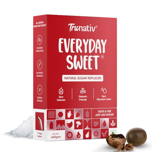 Trunativ Everyday Sweet | Monkfruit Sweetener Powder Loose Sugar Like Sweetener | Zero-Calorie Sugar Substitute | 1:1 Sugar Replacer for Cooking & Baking | Keto & Diabetic Friendly | 400g (Pack of 1) - Image 1
