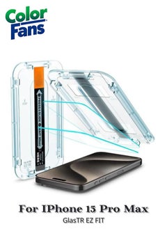 Color Fans GlasTR EZ FIT iPhone 15 Pro Max Tempered Glass Screen Protector -2 Pack  - Image 1