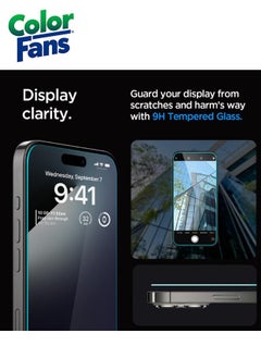 Color Fans GlasTR EZ FIT iPhone 15 Pro Max Tempered Glass Screen Protector -2 Pack  - Image 5