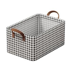 Jukkre Jukkre UnderBed Storage Organizer Box with Thick Double Steel Frame Multipurpose Rectangle Fabric Bin with Classic Houndstooth Design and Convenient Handles Pack of 1  - Image 1
