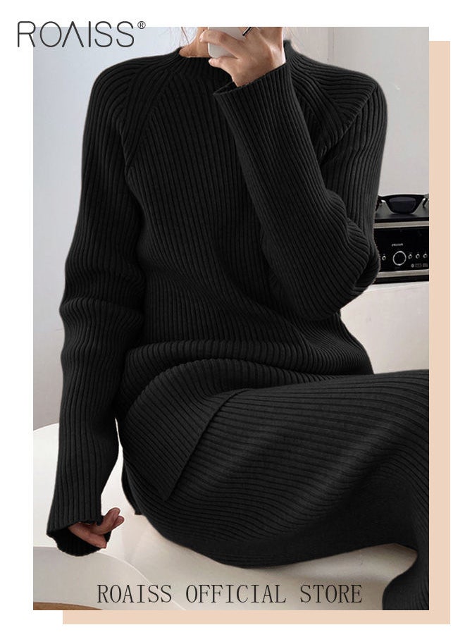 Women's Oversized Loose Suit Knitted Sweater Outfits 2 Piece Casual Set Solid Color Long Sleeve Wide Leg Pants - pzsku/Z462B0E967BBE06FF2A10Z/45/_/1693621439/c7191449-1f16-49ca-9043-378b30264d84