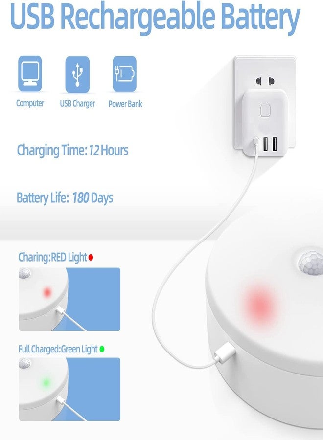 WENGTY مصباح ليلي LED لاسلكي ذاتي اللصق مزود بمستشعر حركة من WENGTY مع شحن USB، قابل لإعادة الشحن، مناسب للممرات، غرف النوم، السلالم، الحمامات، المطابخ، والجراجات. - Image 3