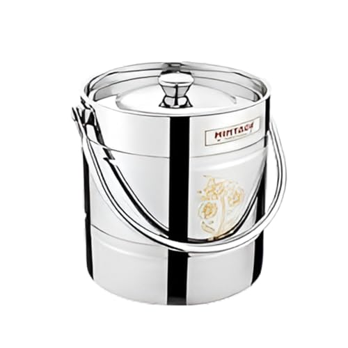 Mintage Milk Barni 1.5 Liters Stainless Steel Container | Storage Barni | Dolu Jar Ghee Dolchi | Strong Safe Durable Multipurpose Kitchenware Daily Use Platinum Laser Design - Image 1